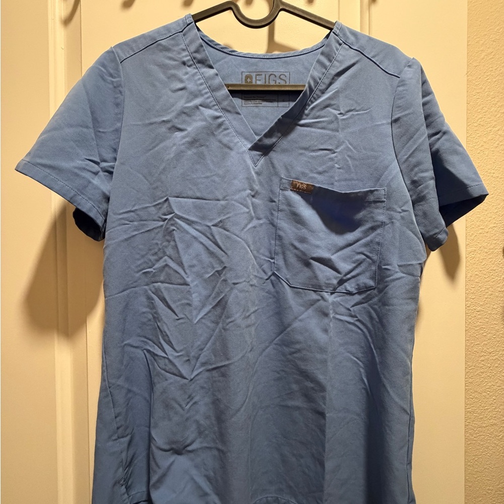 Figs Women's Ciel Blue Scrub Top